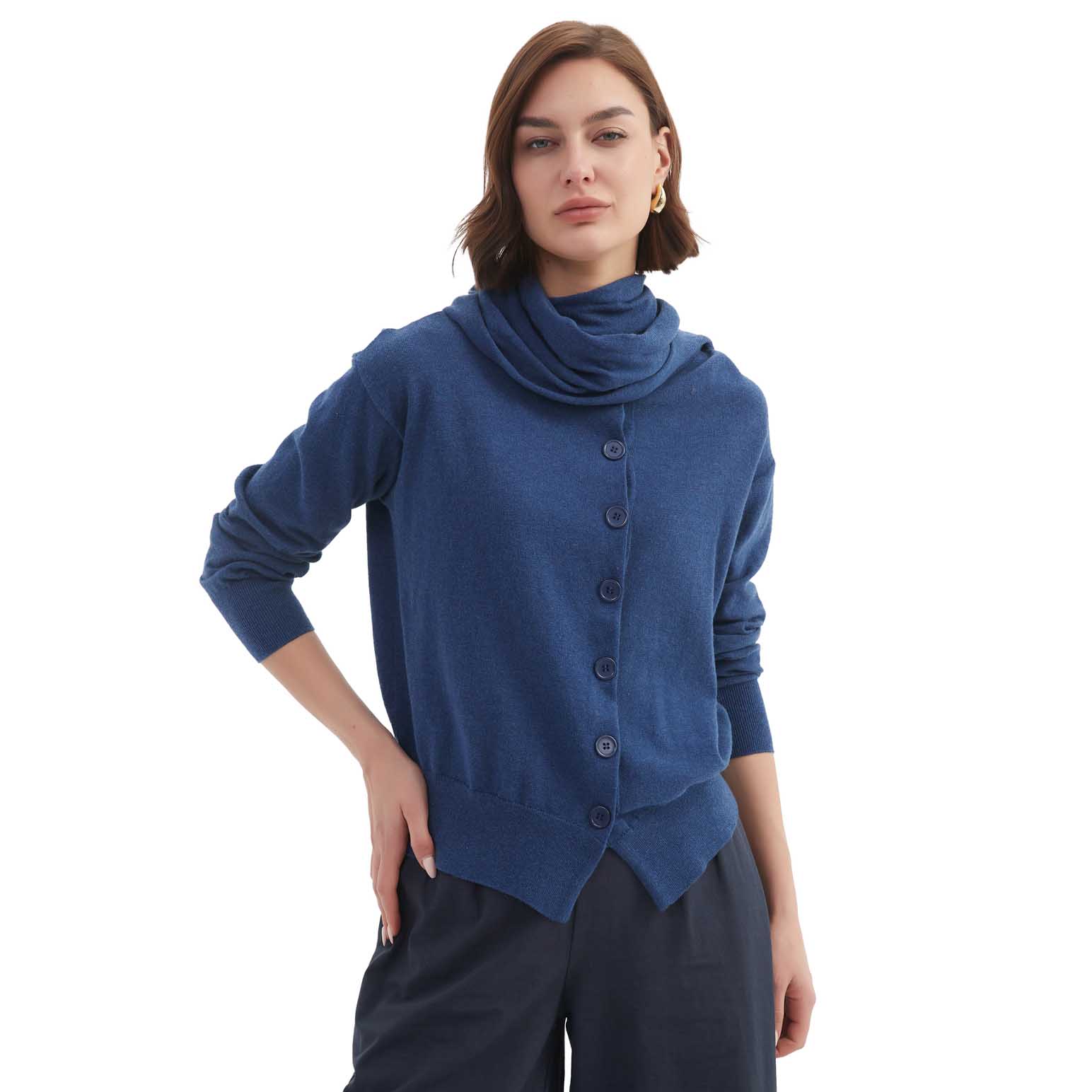 TIRELLI Wrap Collar Cardigan